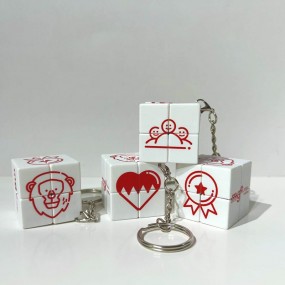 Bedrukte 2x2 Rubiks Cube sleutelhanger voor promotie en...